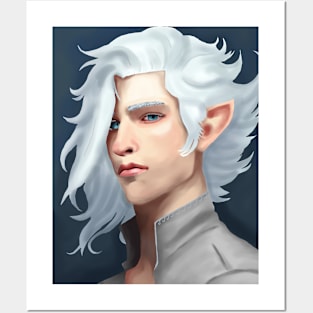 Portrait of a Male Light Elf Posters and Art